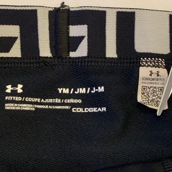 Under Armour Cold Gear Leggings Boys Medium Fitted Athletic Wear Cold Weather - Picture 3 of 9